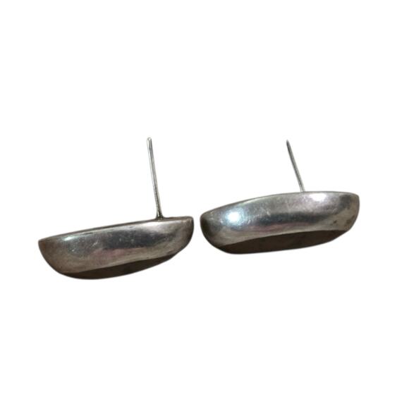 925 Mexican Silver Mahogany Obsidian Gemstone Oval Post Earrings - Picture 3 of 7